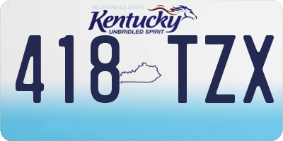 KY license plate 418TZX