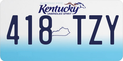 KY license plate 418TZY