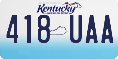 KY license plate 418UAA