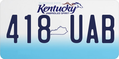 KY license plate 418UAB