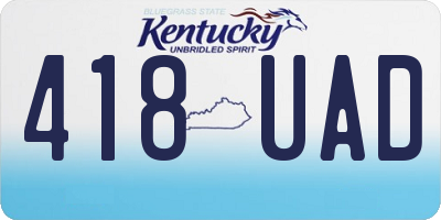 KY license plate 418UAD