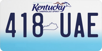 KY license plate 418UAE