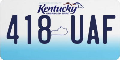 KY license plate 418UAF
