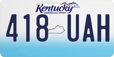 KY license plate 418UAH