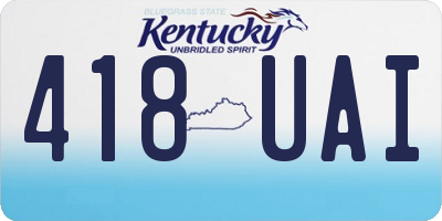 KY license plate 418UAI