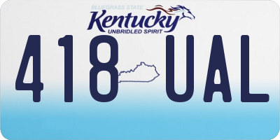 KY license plate 418UAL