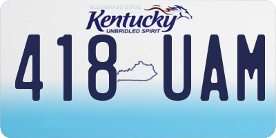 KY license plate 418UAM