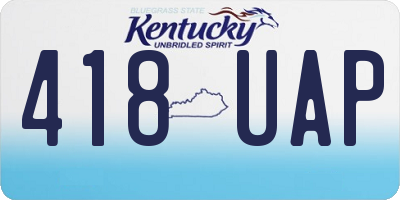 KY license plate 418UAP
