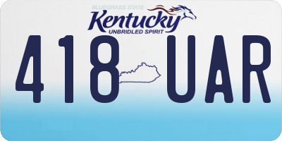 KY license plate 418UAR