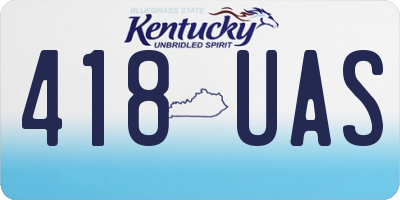 KY license plate 418UAS
