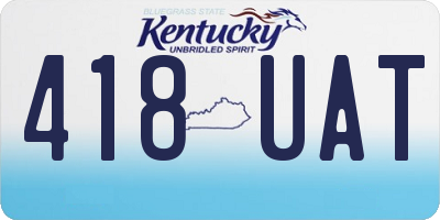 KY license plate 418UAT