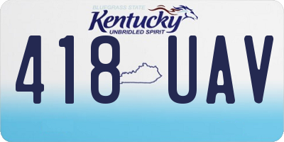 KY license plate 418UAV