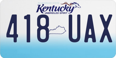 KY license plate 418UAX