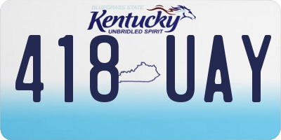 KY license plate 418UAY
