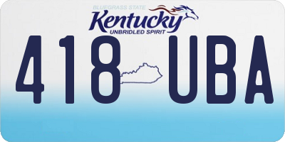 KY license plate 418UBA
