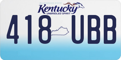 KY license plate 418UBB