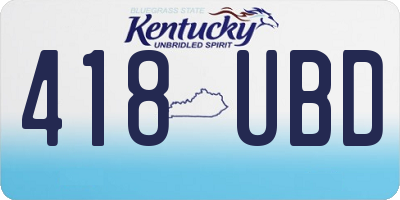 KY license plate 418UBD