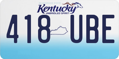 KY license plate 418UBE