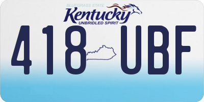 KY license plate 418UBF