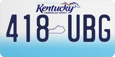 KY license plate 418UBG