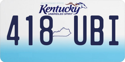 KY license plate 418UBI