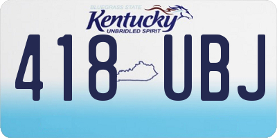 KY license plate 418UBJ