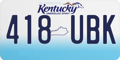 KY license plate 418UBK