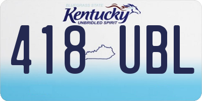 KY license plate 418UBL