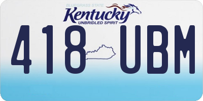 KY license plate 418UBM