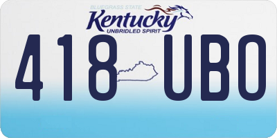 KY license plate 418UBO