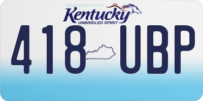KY license plate 418UBP
