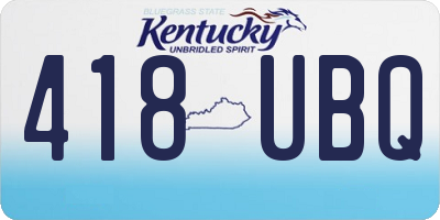 KY license plate 418UBQ