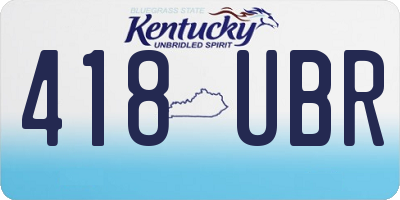 KY license plate 418UBR
