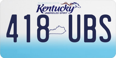 KY license plate 418UBS