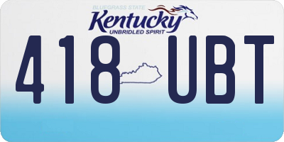 KY license plate 418UBT