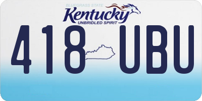 KY license plate 418UBU