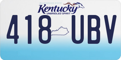 KY license plate 418UBV