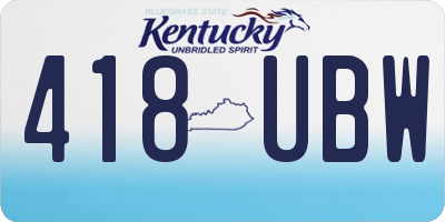KY license plate 418UBW