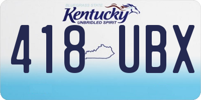 KY license plate 418UBX