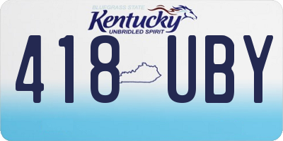 KY license plate 418UBY