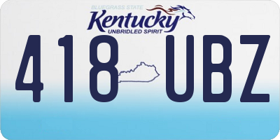 KY license plate 418UBZ