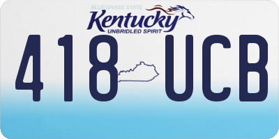 KY license plate 418UCB