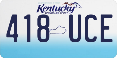 KY license plate 418UCE
