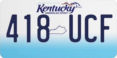 KY license plate 418UCF
