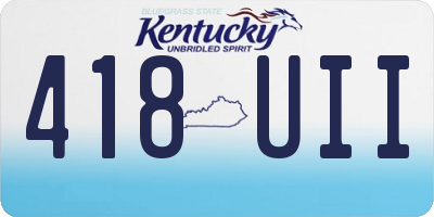 KY license plate 418UII