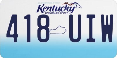 KY license plate 418UIW