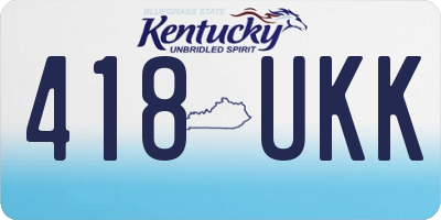 KY license plate 418UKK