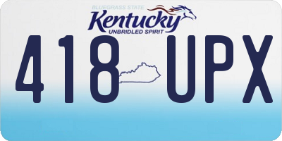 KY license plate 418UPX