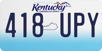 KY license plate 418UPY