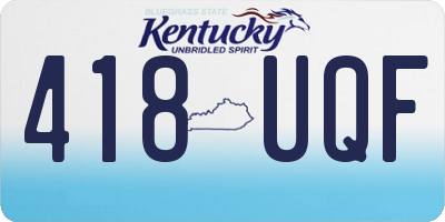 KY license plate 418UQF